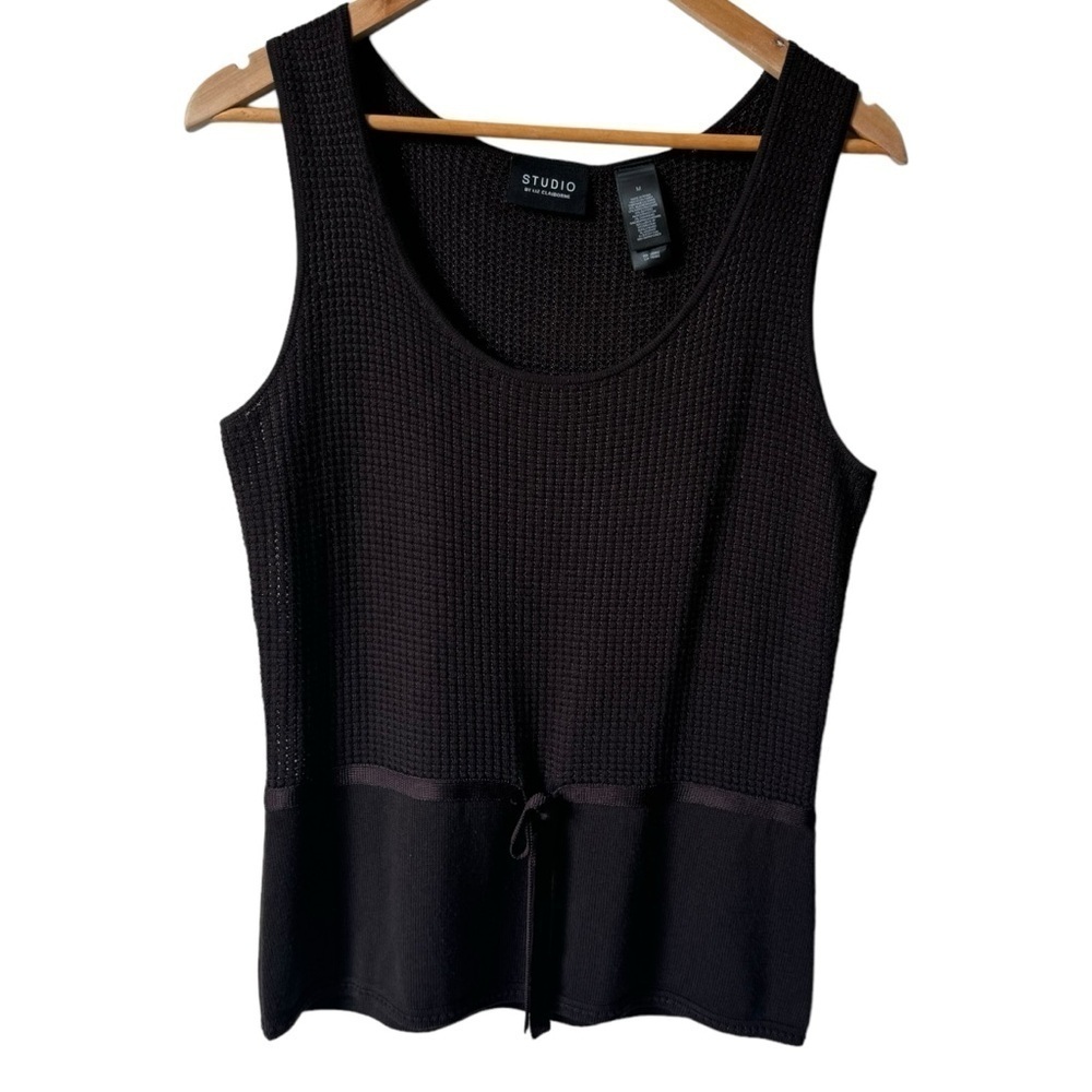 Studio By Liz Claiborne Silk Cashmere Blend Brown Knit Tank Top Women's Size Med